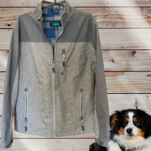 CODY JAMES Core Men's Poly Flannel Lined Zip-Up Softshell Jacket Dk & Lt Grey 2X - Picture 2 of 9